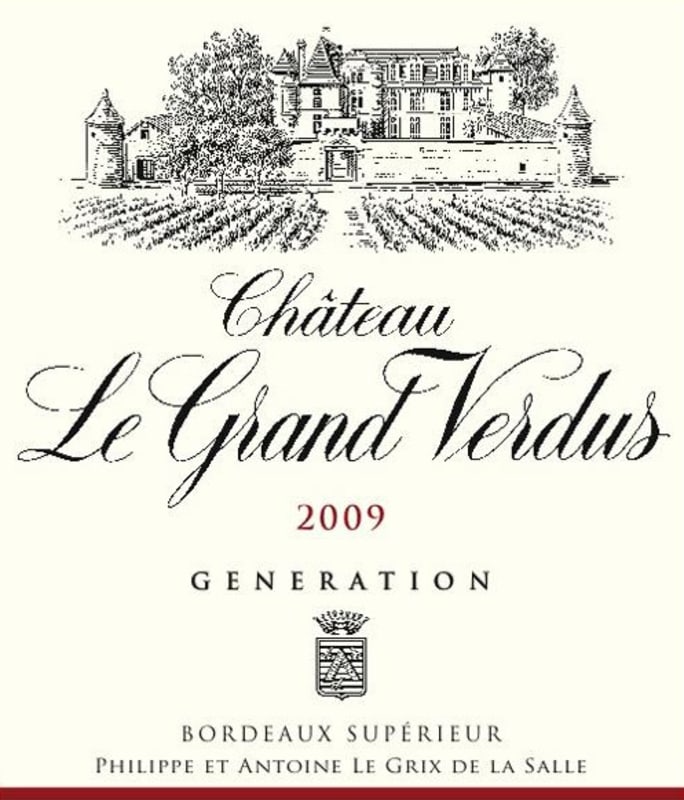 Chateau Le Grand Verdus Bordeaux Generation Superieur 2009 Front Label
