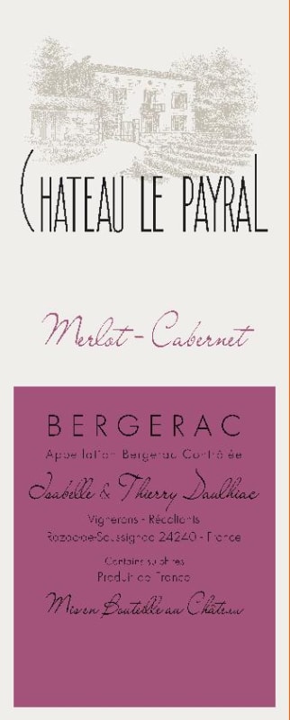 Chateau Le Payral Bergerac Rouge 2014 Front Label