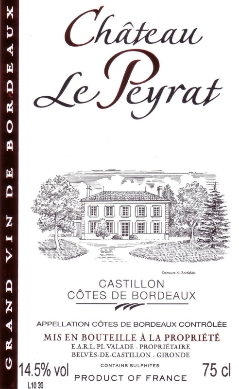 Chateau Le Peyrat 2011 Front Label