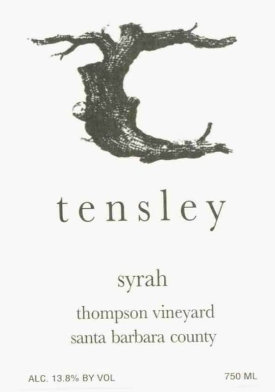 Tensley Thompson Vineyard Syrah 2004 Front Label