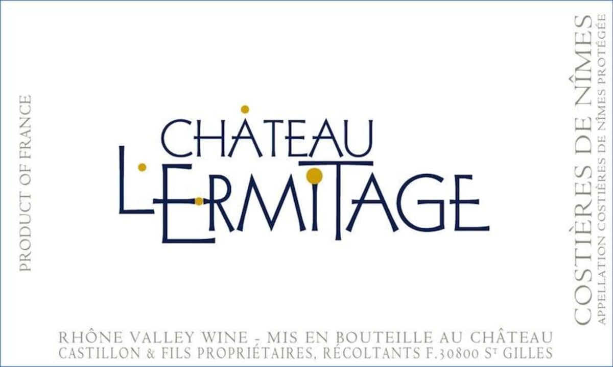 Chateau L'Ermitage Costieres de Nimes Blanc 2015 Front Label