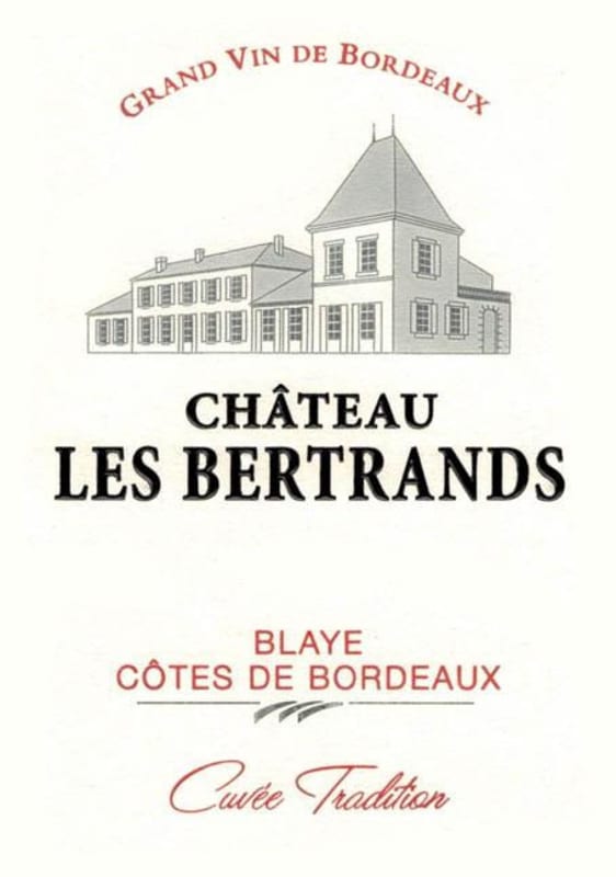Chateau Les Bertrands Cotes de Bordeaux Blaye Cuvee Tradition 2012 Front Label