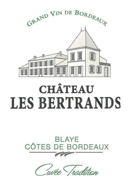 Chateau Les Bertrands Cotes de Bordeaux Blaye Cuvee Tradition Blanc 2014 Front Label
