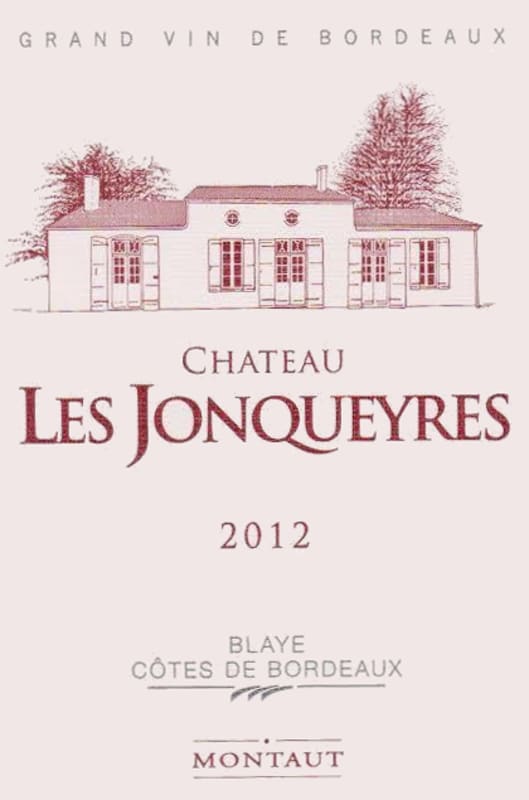 Chateau Les Jonqueyres Cotes de Bordeaux Blaye 2012 Front Label