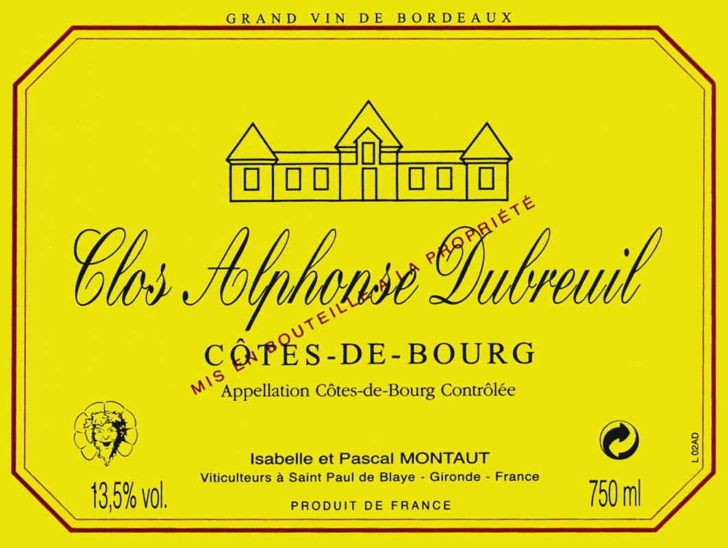 Chateau Les Jonqueyres Clos Alphonse Dubreuil 2004 Front Label
