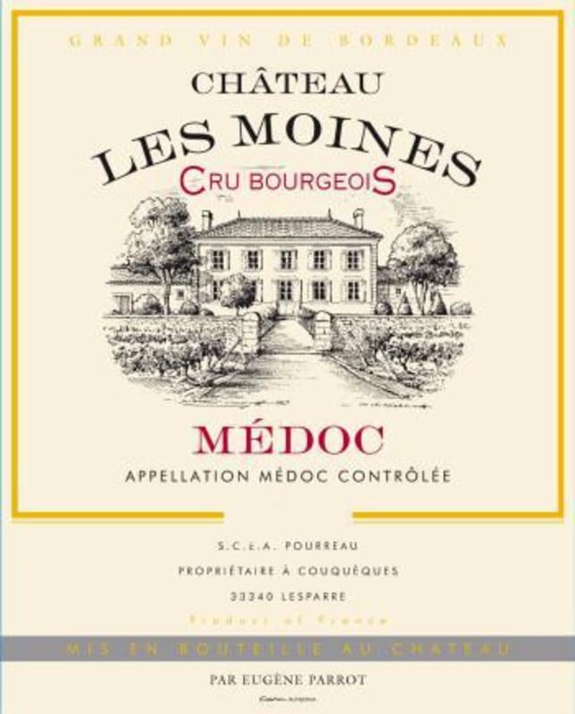 Chateau Les Moines Medoc 2011 Front Label