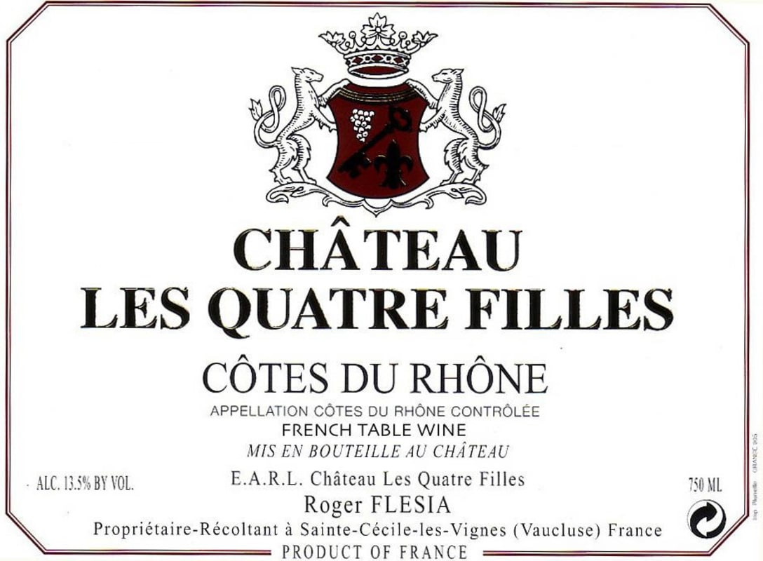 Chateau les Quatre Filles Cotes du Rhone 2006 Front Label