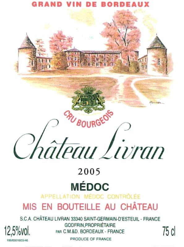 Chateau Livran Medoc 2005 Front Label