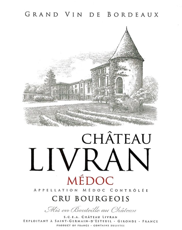 Chateau Livran Medoc 2012 Front Label