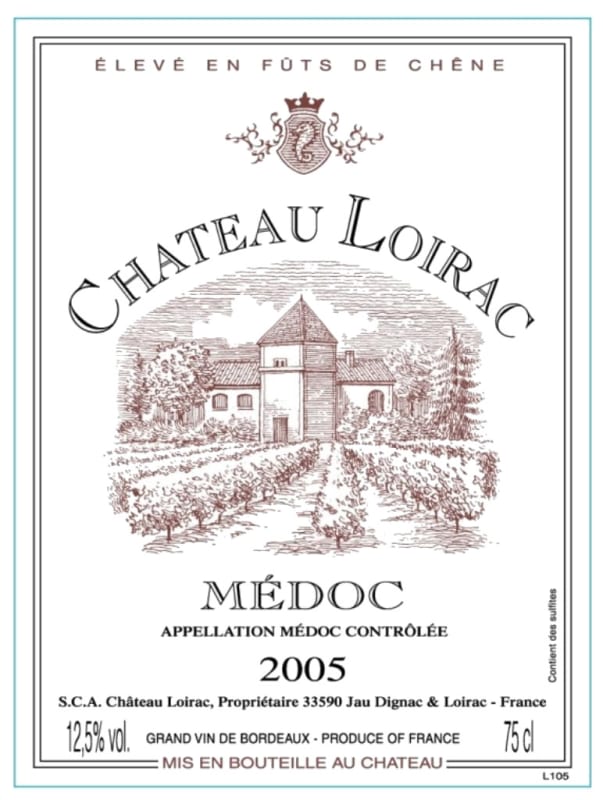 Chateau Loirac Medoc 2005 Front Label