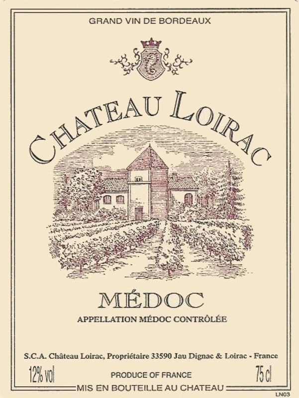 Chateau Loirac Medoc 2004 Front Label