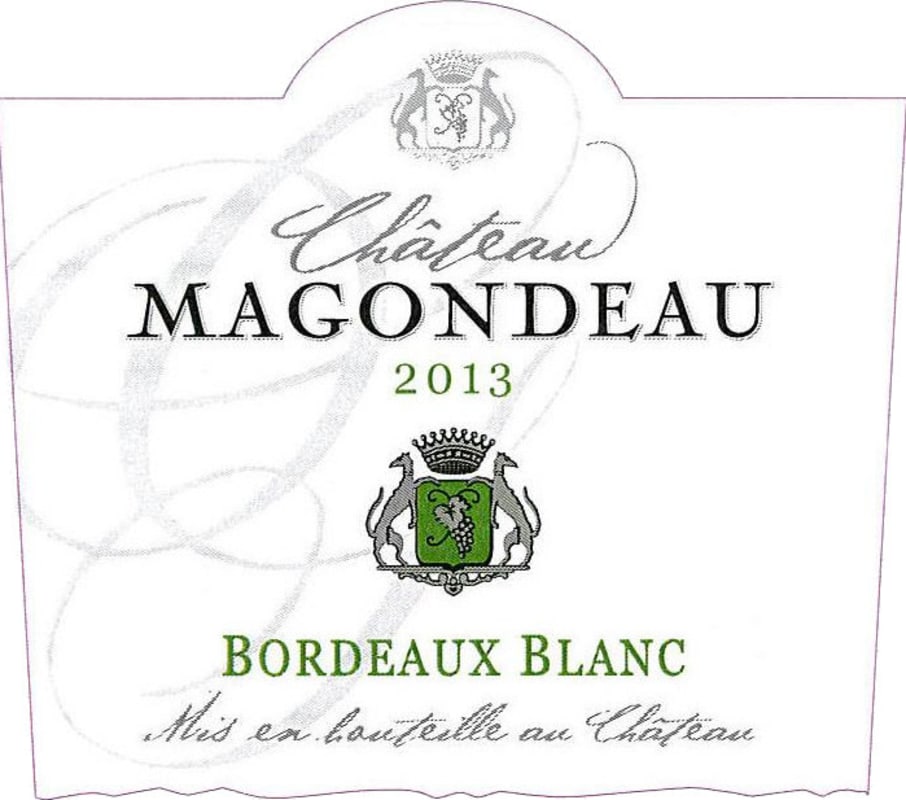 Chateau Magondeau Bordeaux Blanc 2013 Front Label