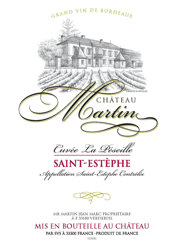 Chateau Martin Saint-Estephe Cuvee La Peseille 2010 Front Label