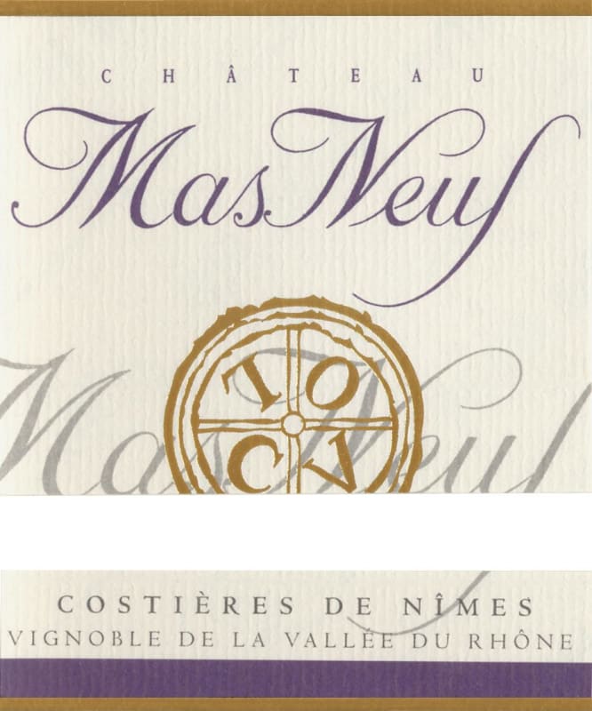 Chateau Mas Neuf Costieres de Nimes Tradition Rouge 2010 Front Label