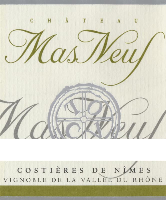 Chateau Mas Neuf Costieres de Nimes Tradition Blanc 2014 Front Label
