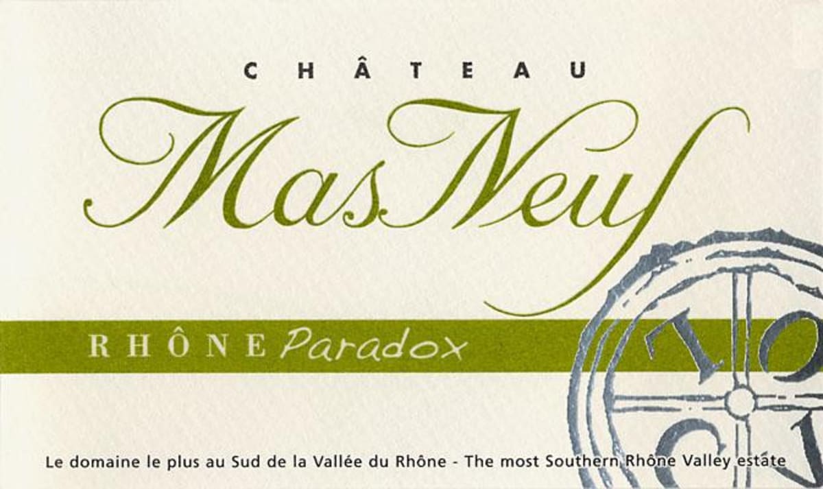 Chateau Mas Neuf Costieres de Nimes Rhone Paradox Cuvee Blanc 2011 Front Label