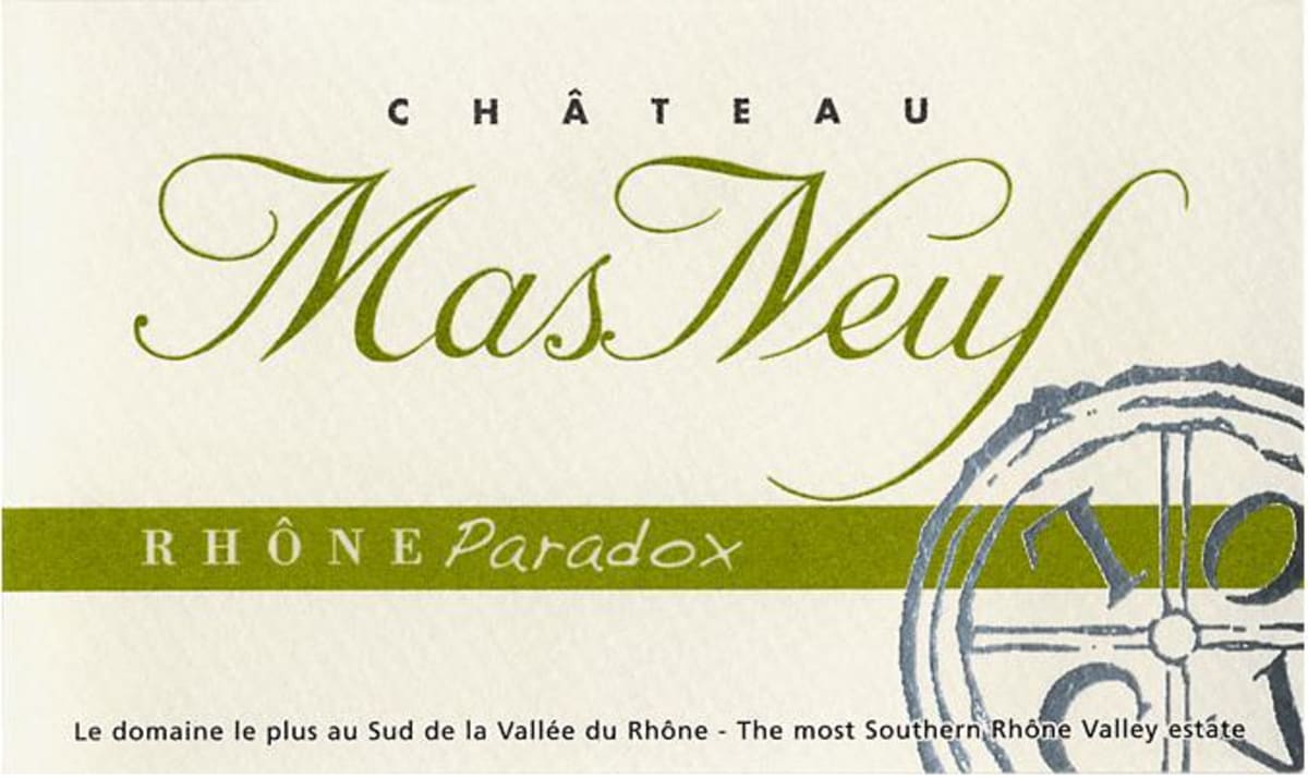 Chateau Mas Neuf Costieres de Nimes Rhone Paradox Cuvee Blanc 2014 Front Label