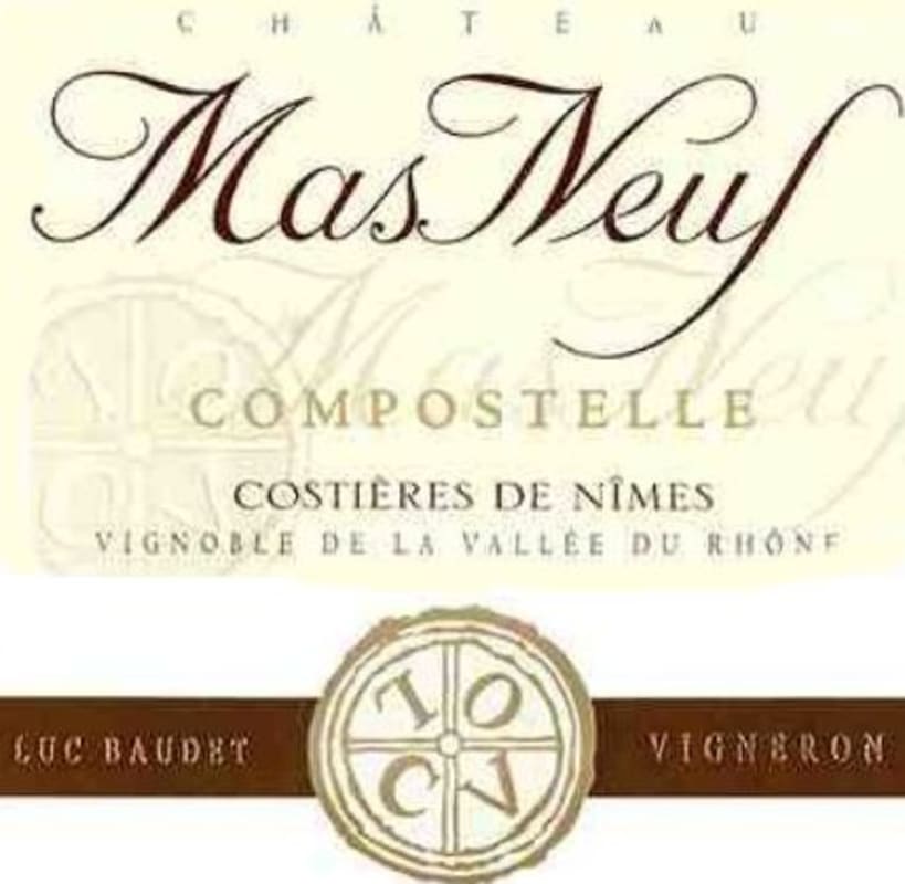 Chateau Mas Neuf Costieres de Nimes Compostelle 2013 Front Label