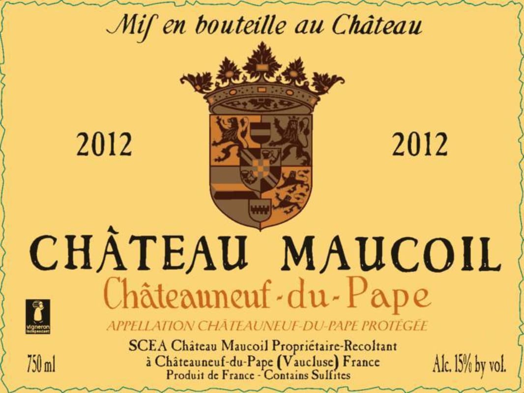 Chateau Maucoil Chateauneuf-du-Pape 2012 Front Label