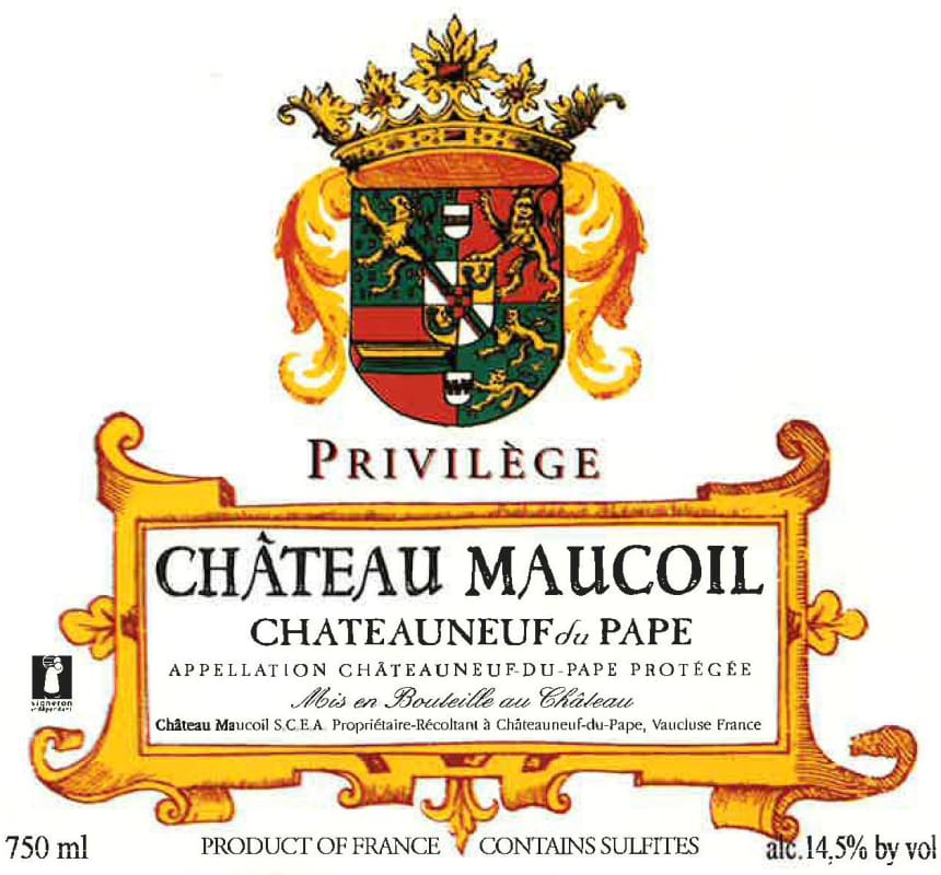 Chateau Maucoil Chateauneuf-du-Pape Cuvee Privilege 2013 Front Label