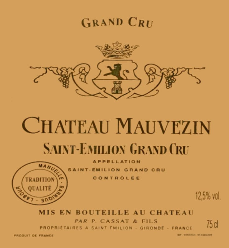 Chateau Mauvezin Saint-Emilion Grand Cru 2002 Front Label