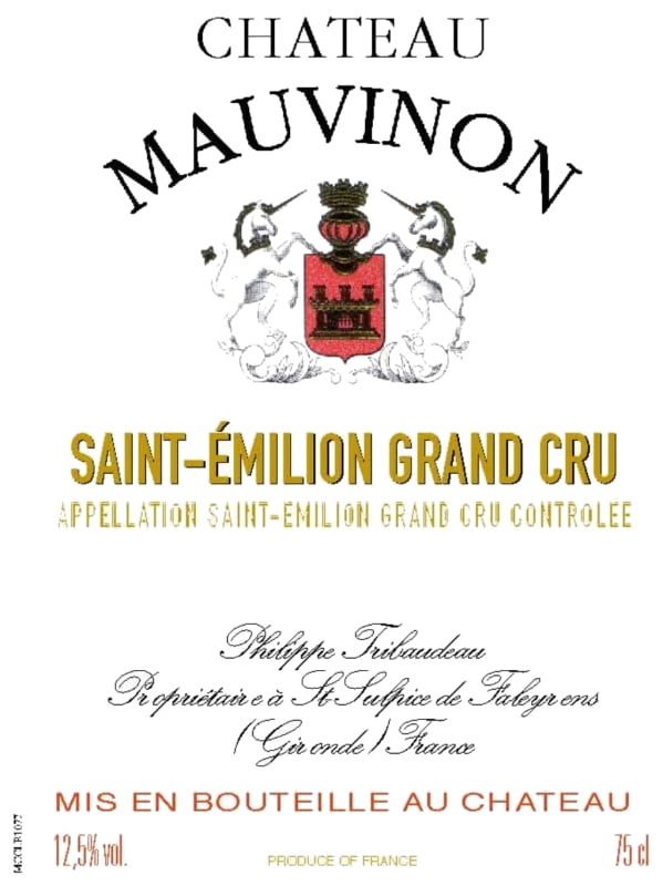 Chateau Mauvinon Saint-Emilion Grand Cru 2008 Front Label