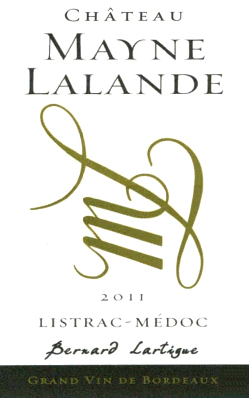 Chateau Mayne Lalande Listrac-Medoc 2011 Front Label