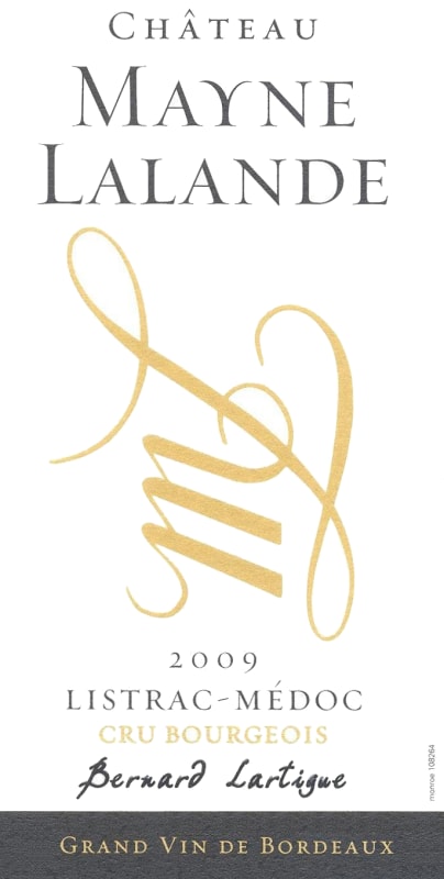 Chateau Mayne Lalande Listrac-Medoc 2009 Front Label