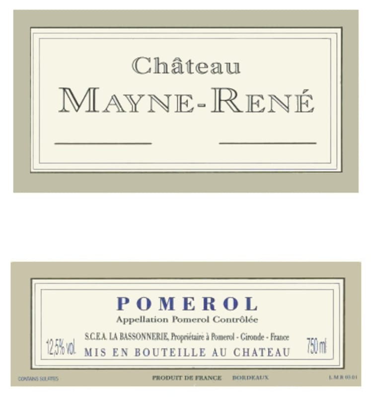 Chateau Mayne-Rene 2007 Front Label