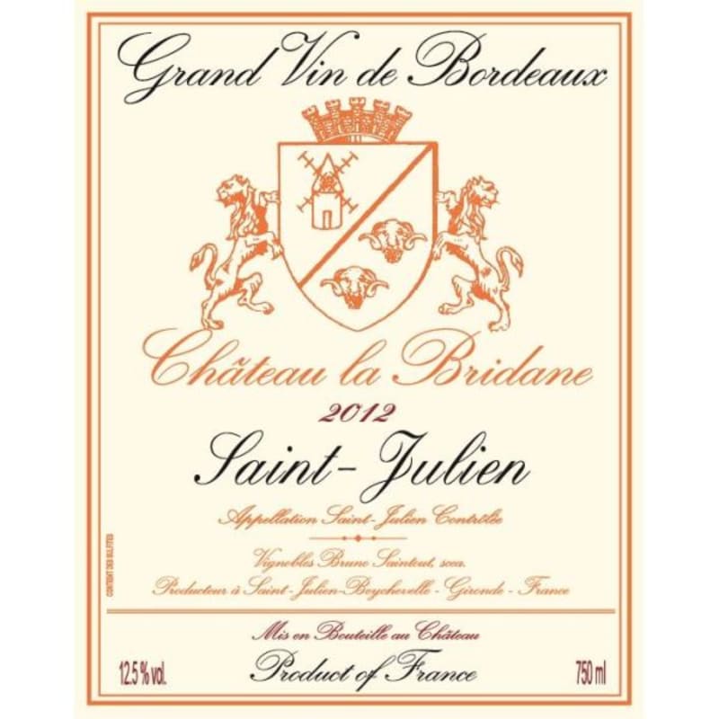 Chateau Moulin de la Bridane Saint-Julien 2012 Front Label