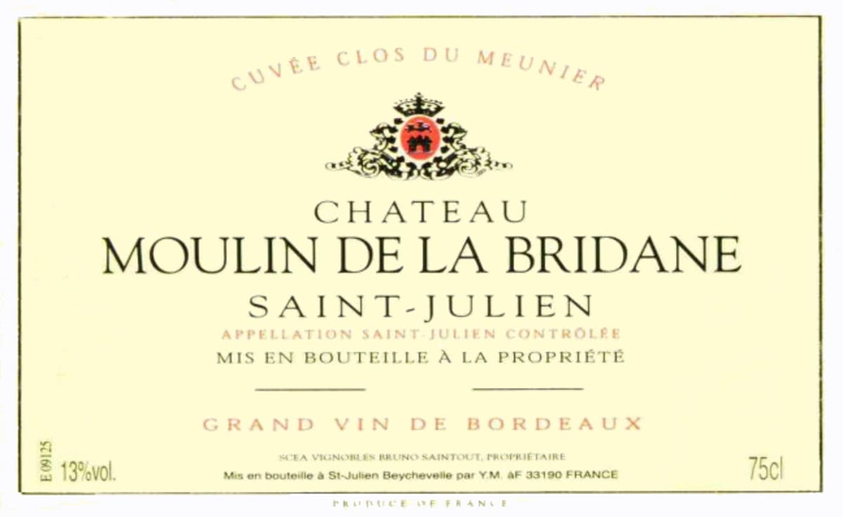 Chateau Moulin de la Bridane Saint-Julien 2010 Front Label