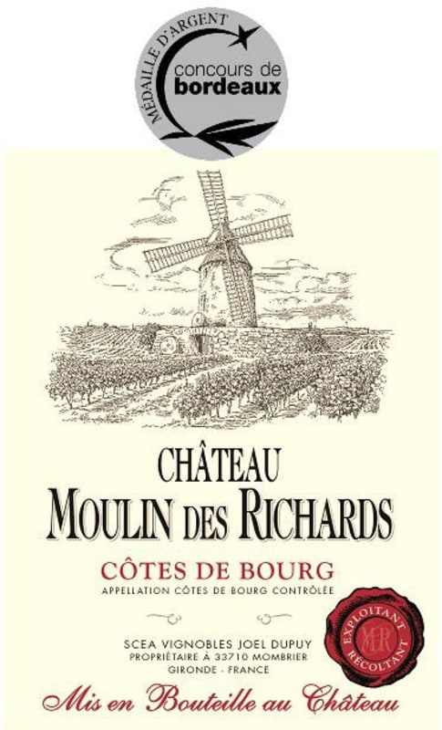 Chateau Moulin des Richards 2013 Front Label