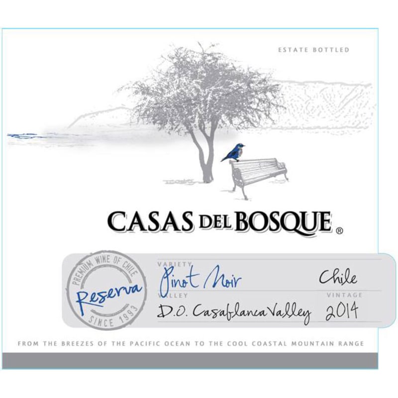 Casas del Bosque Reserve Pinot Noir 2014 Front Label