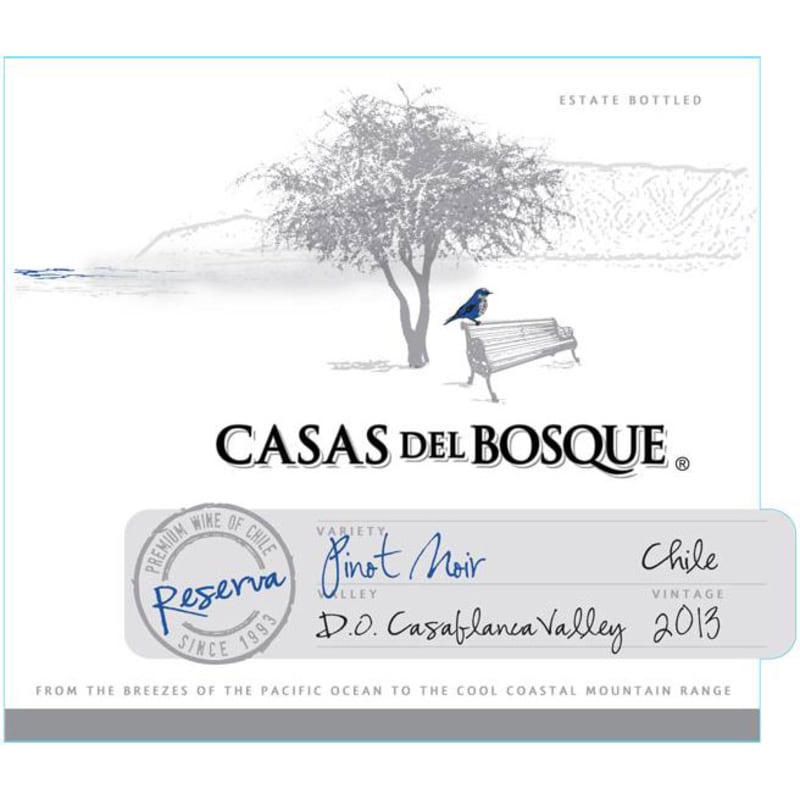 Casas del Bosque Reserve Pinot Noir 2013 Front Label