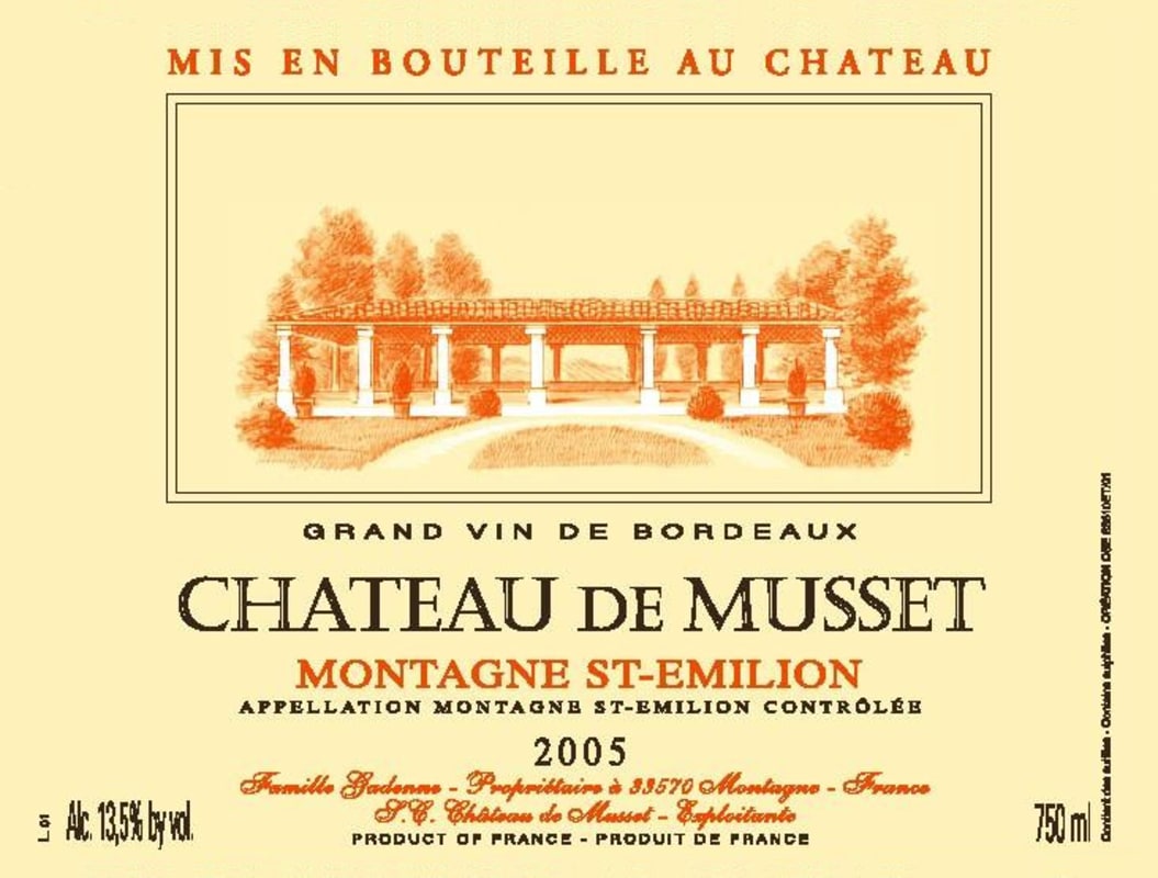 Chateau Musset 2005 Front Label