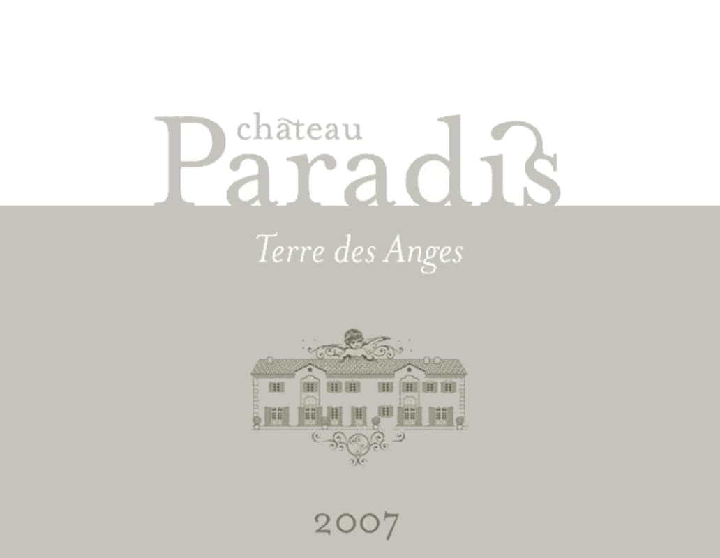 Chateau Paradis Coteaux d'Aix-en-Provence Terre des Anges Blanc 2007 Front Label