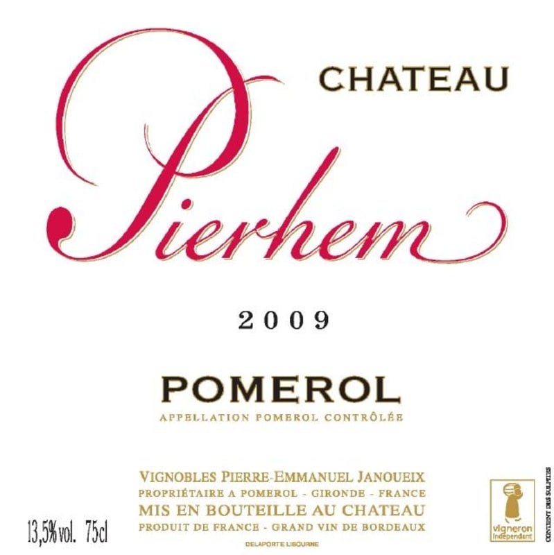 Chateau Pierhem 2009 Front Label