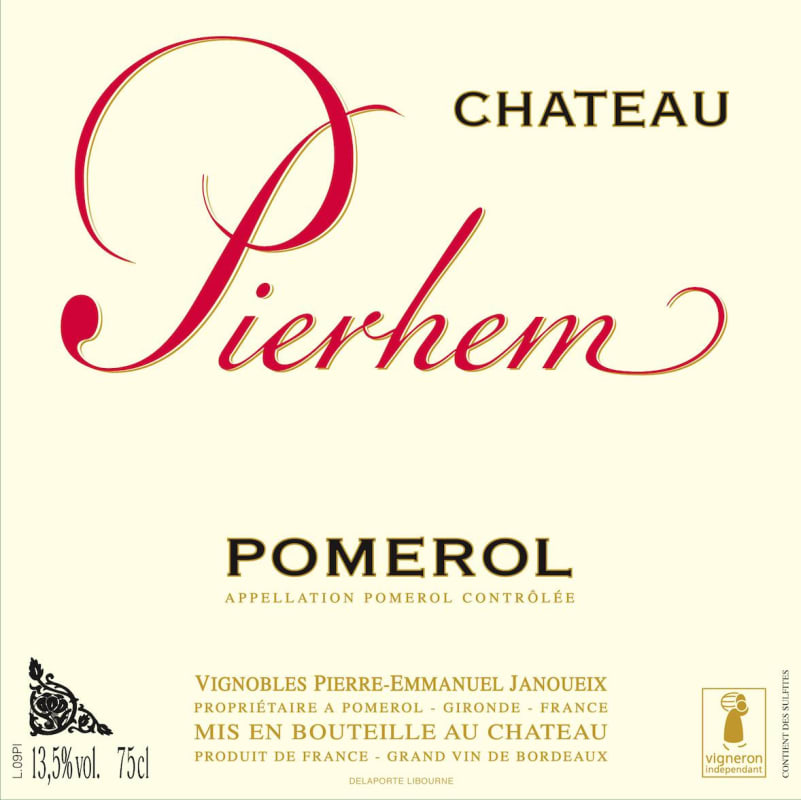 Chateau Pierhem 2015 Front Label