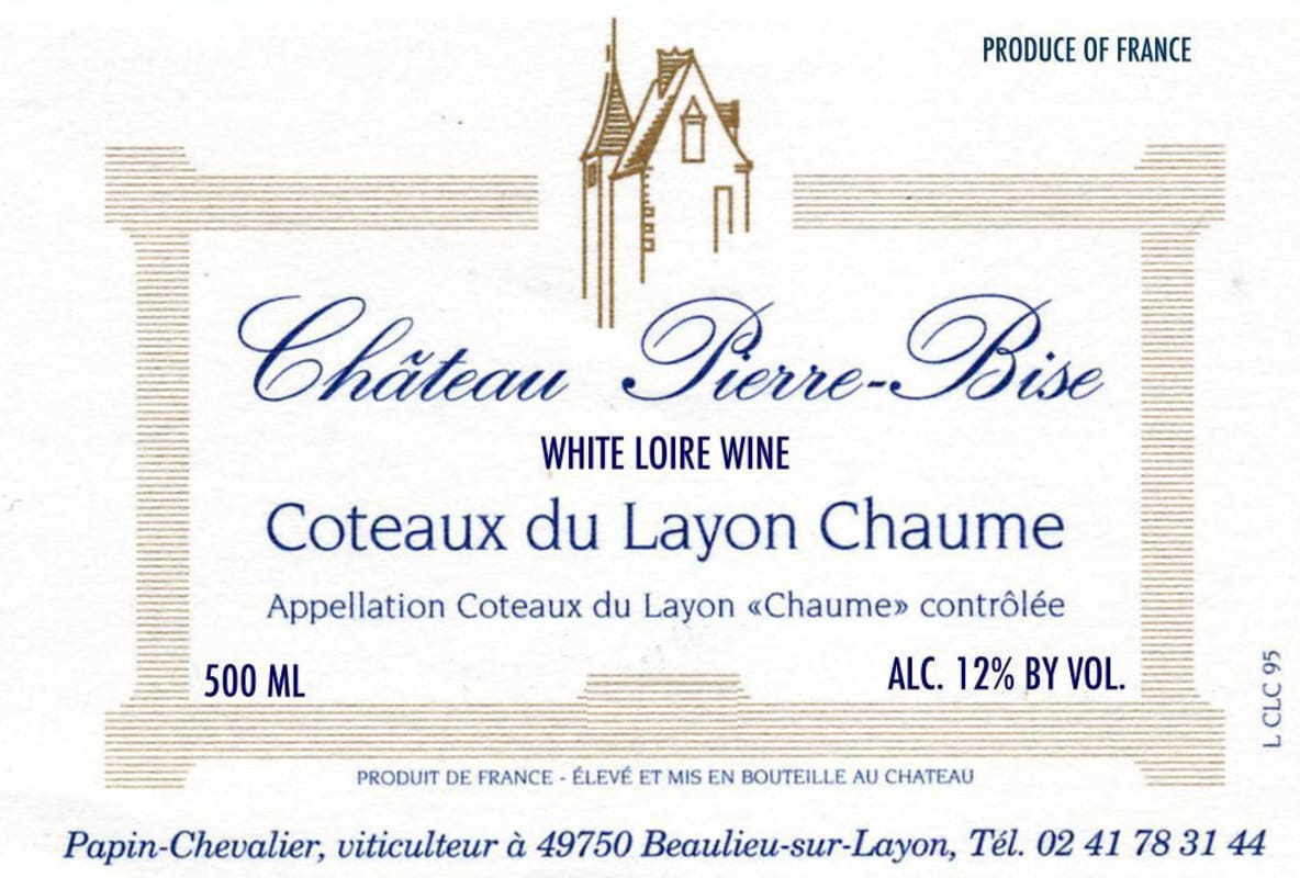 Chateau Pierre-Bise Coteaux du Layon Chaume 2010 Front Label