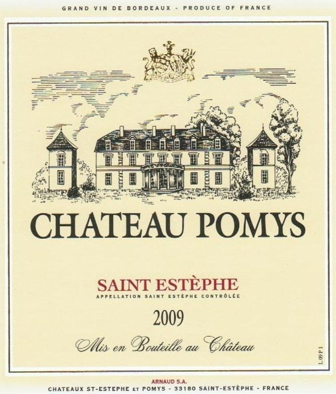 Chateau Pomys Saint Estephe 2009 Front Label
