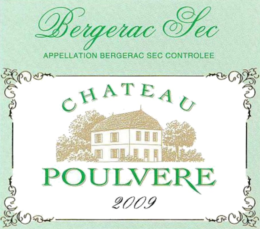 Chateau Poulvere Bergerac Blanc 2009 Front Label