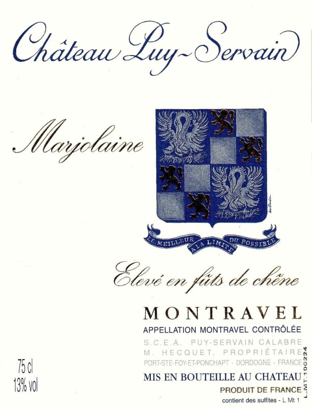Chateau Puy Servain Marjolaine Cuvee 2011 Front Label