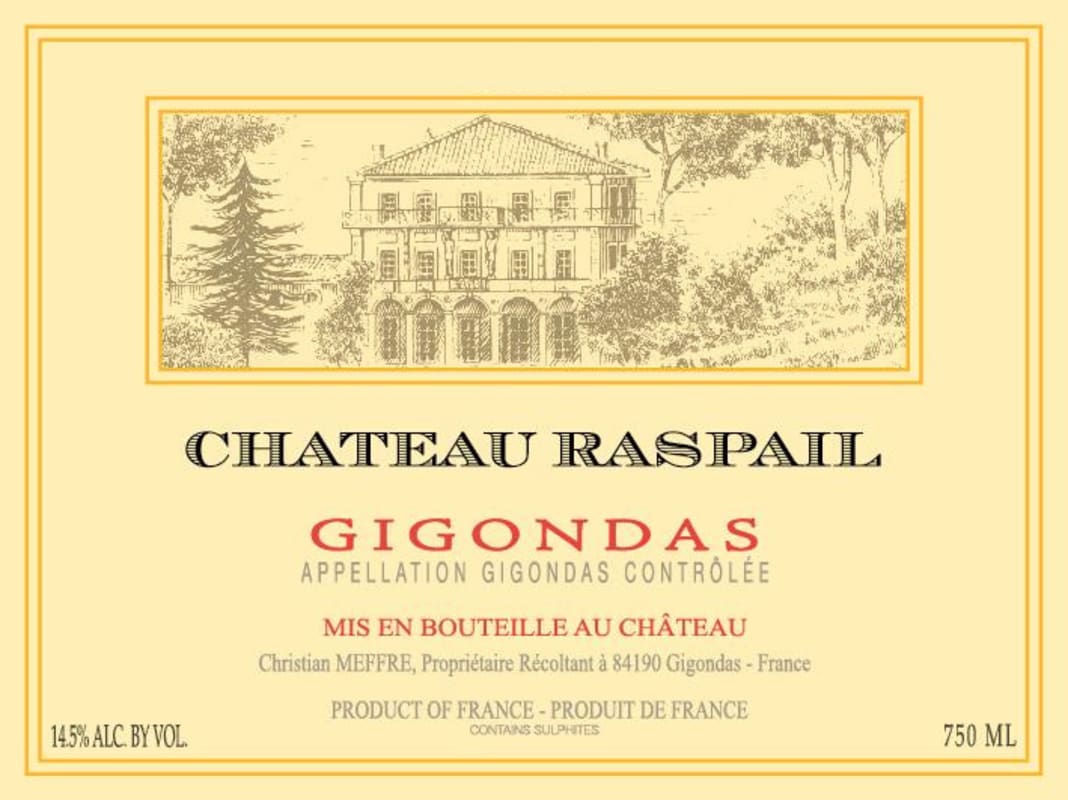 Chateau Raspail Gigondas 2012 Front Label