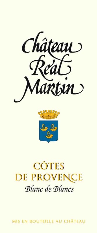 Chateau Real Martin Cotes de Provence Blanc de Blancs 2012 Front Label