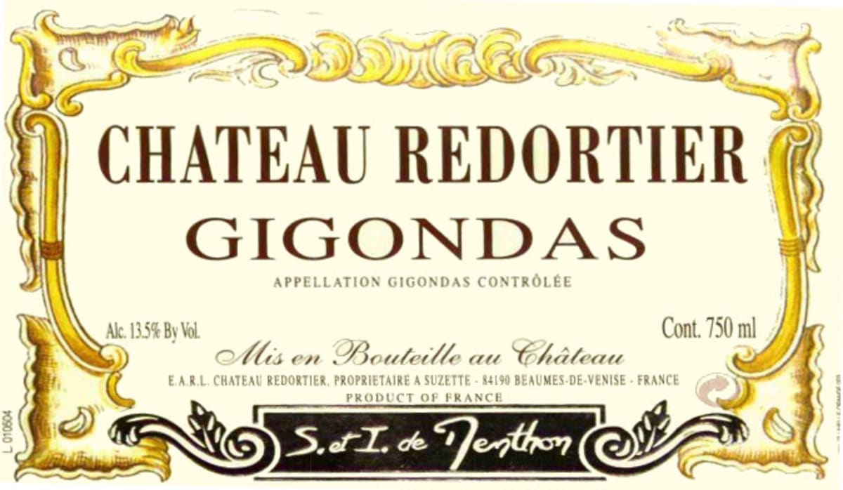 Chateau Redortier Gigondas 2003 Front Label