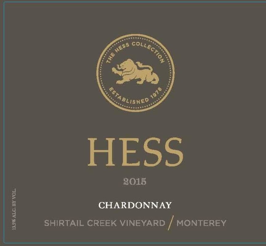 Hess Shirtail Creek Vineyard Chardonnay 2015 Front Label