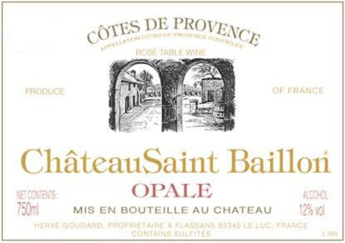 Chateau Saint Baillon Cotes de Provence Opale Rose 2009 Front Label