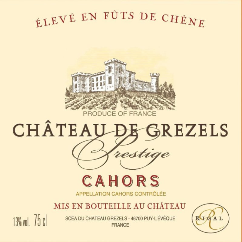 Chateau Saint Didier Parnac Cahors Chateau de Grezels Prestige 2010 Front Label