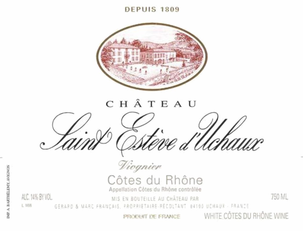 Chateau Saint Esteve d'Uchaux Cotes du Rhone Viognier 2014 Front Label