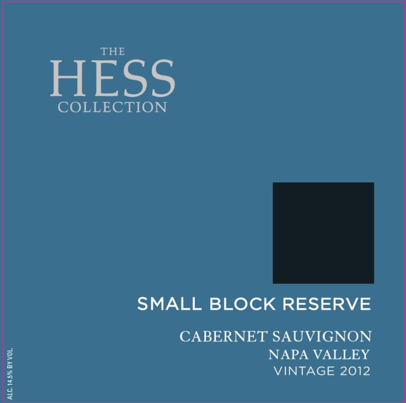 Hess Small Block Reserve Cabernet Sauvignon 2012 Front Label